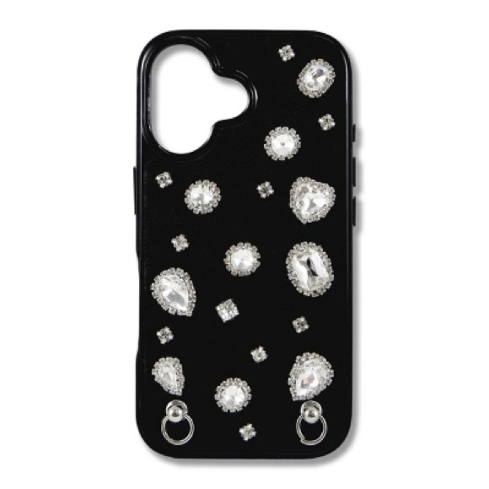 HELLO LUX BLACK GEMSTONE PHONE CASE IPHONE 16